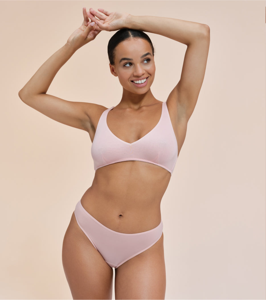 Brief in pizzo - Nylon riciclato - Corallo