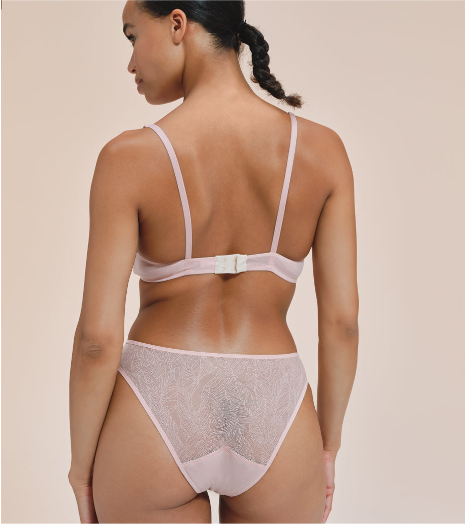 Brief in pizzo - Nylon riciclato - Corallo