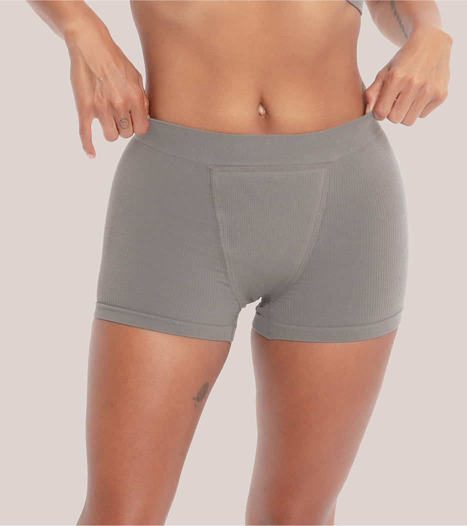 Boxer Short a costine senza cuciture - Grafite
